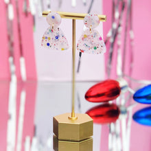Load image into Gallery viewer, CLEAR RAINBOW GLITTER CLAY SOPHIA EARRINGS